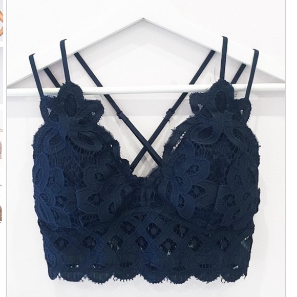 Other - Last one Crochet Lace Bralette in navy